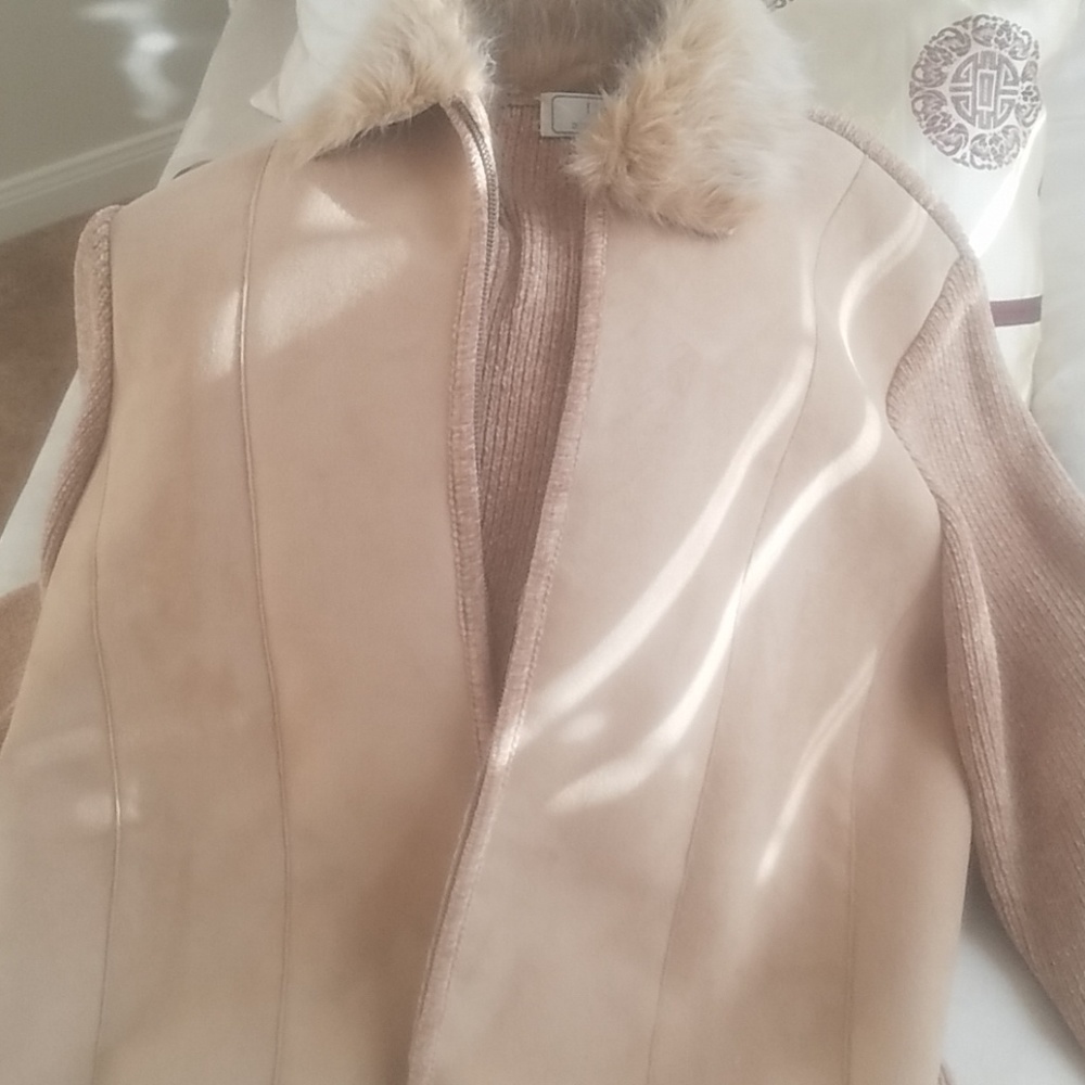 Faux fur sweater jacket by Lisa International